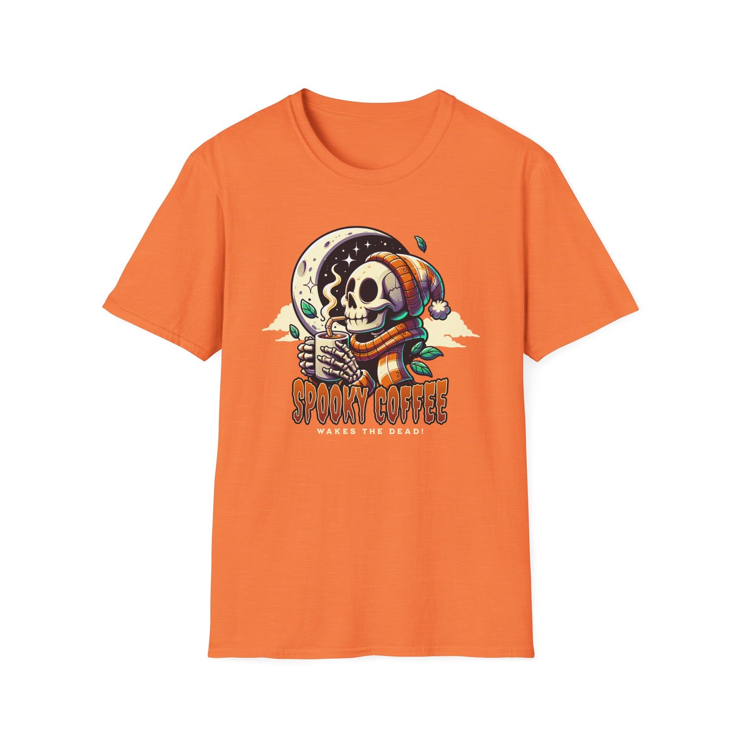 Spooky Coffee Skeleton Unisex Graphic T-Shirt