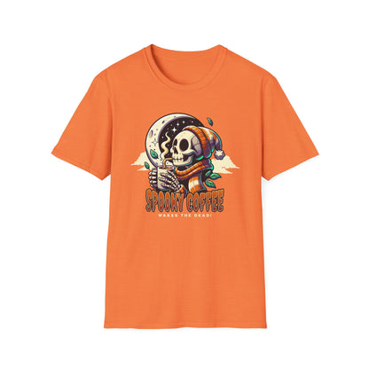 Spooky Coffee Skeleton Unisex Graphic T-Shirt
