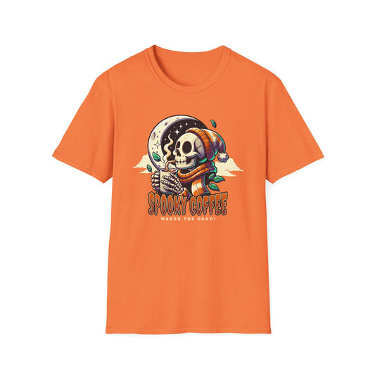 Spooky Coffee Skeleton Unisex Graphic T-Shirt