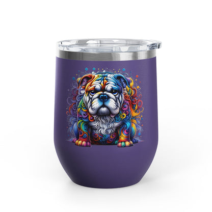 Colorful Bulldog 12oz. Insulated Wine Tumbler