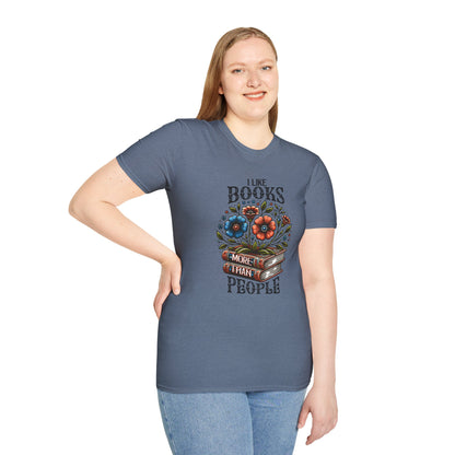 Books More Than People Unisex Graphic T-Shirt