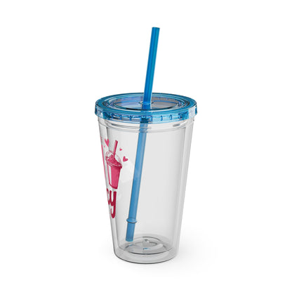 Icy Coffee & Spicy Books 16oz Insulated Tumbler with Straw