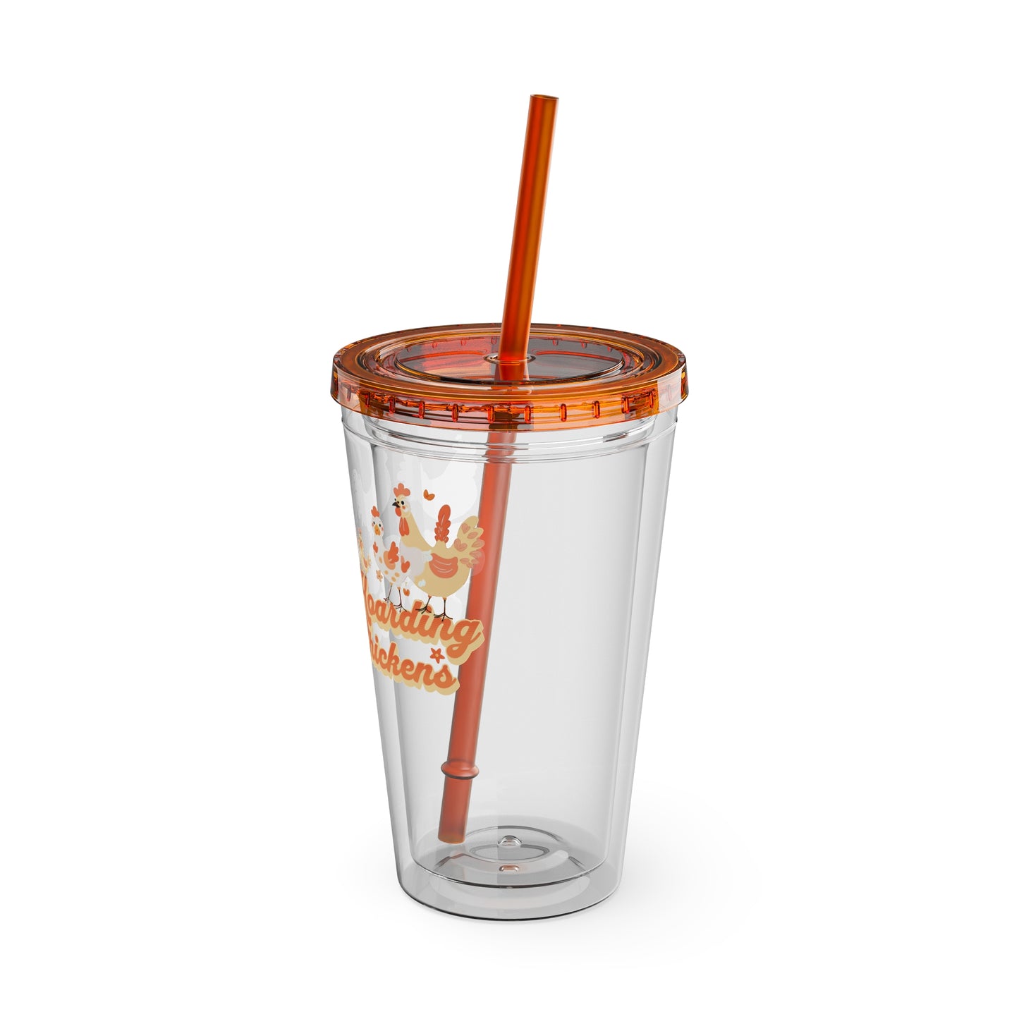 Not Hoarding If It's Chickens 16oz. Insulated Tumbler with Straw