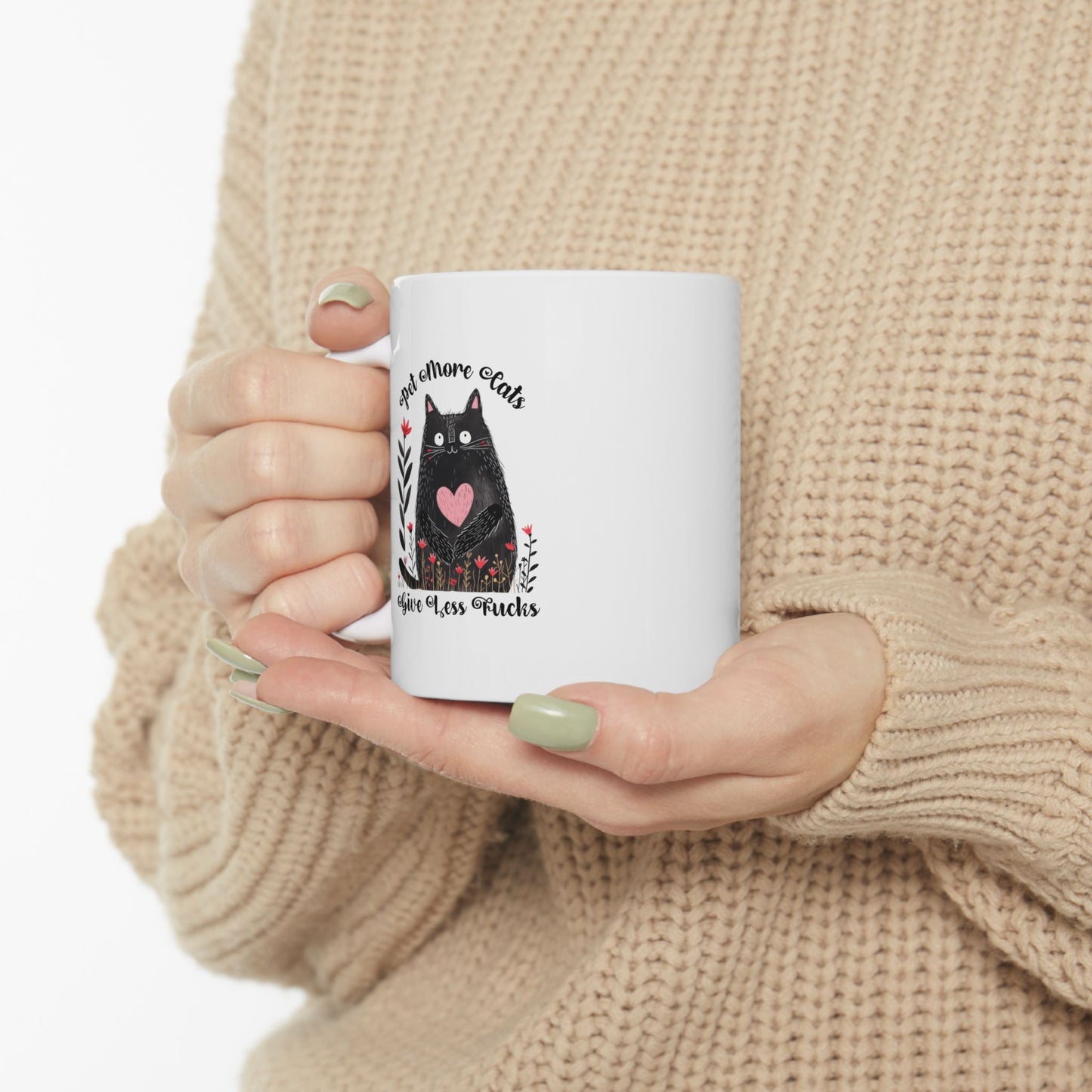 Pet More Cats Give Less F*cks Ceramic Mug
