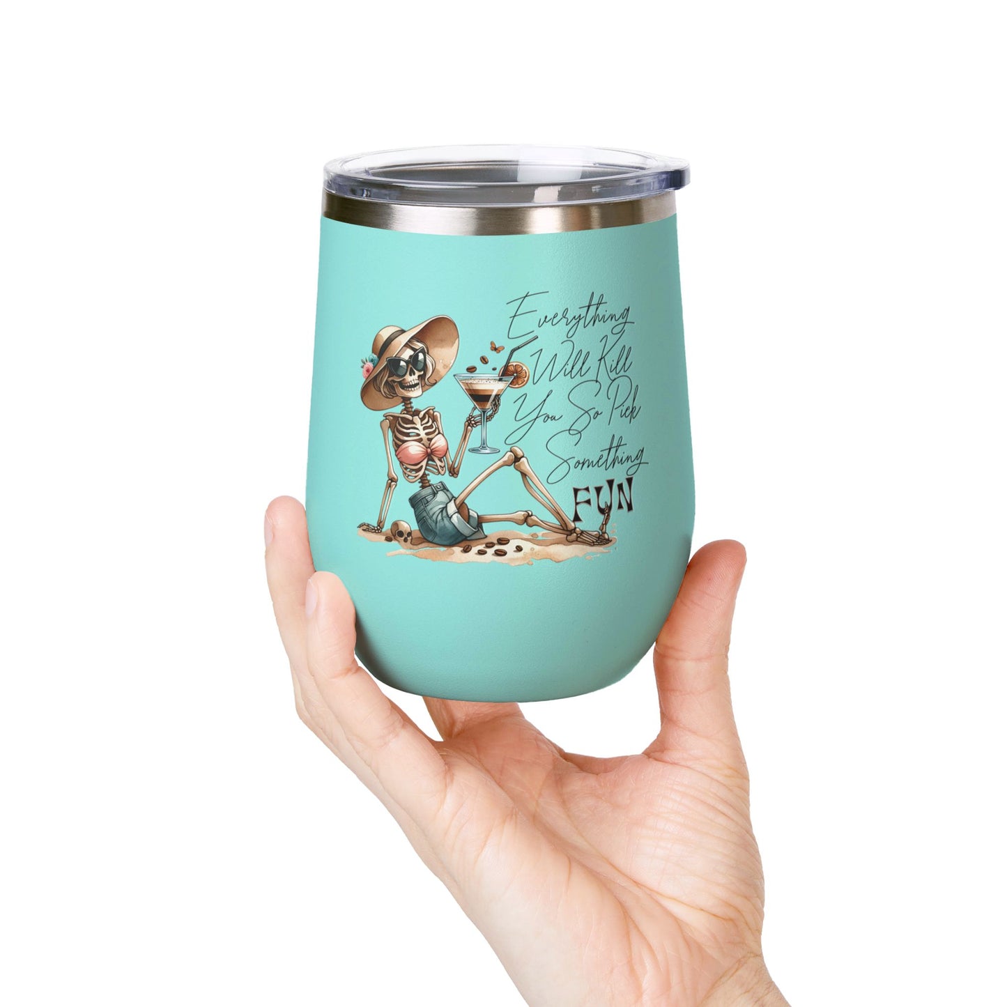 Pick Something Fun Skeleton 12oz Insulated Wine Cup