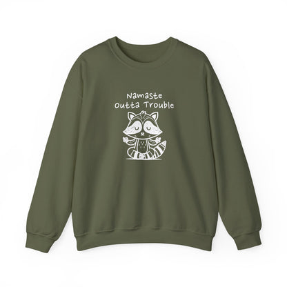 Namaste Outta Trouble Raccoon Unisex Crewneck Sweatshirt