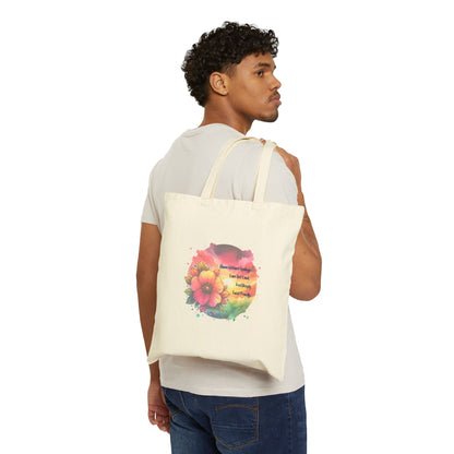 Bloom Without Apology Cotton Canvas Tote Bag
