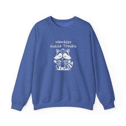 Namaste Outta Trouble Raccoon Unisex Crewneck Sweatshirt