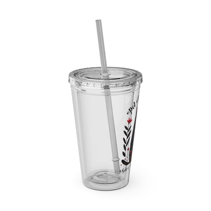 Pet More Cats 16oz Insulated Acrylic Cup with Straw