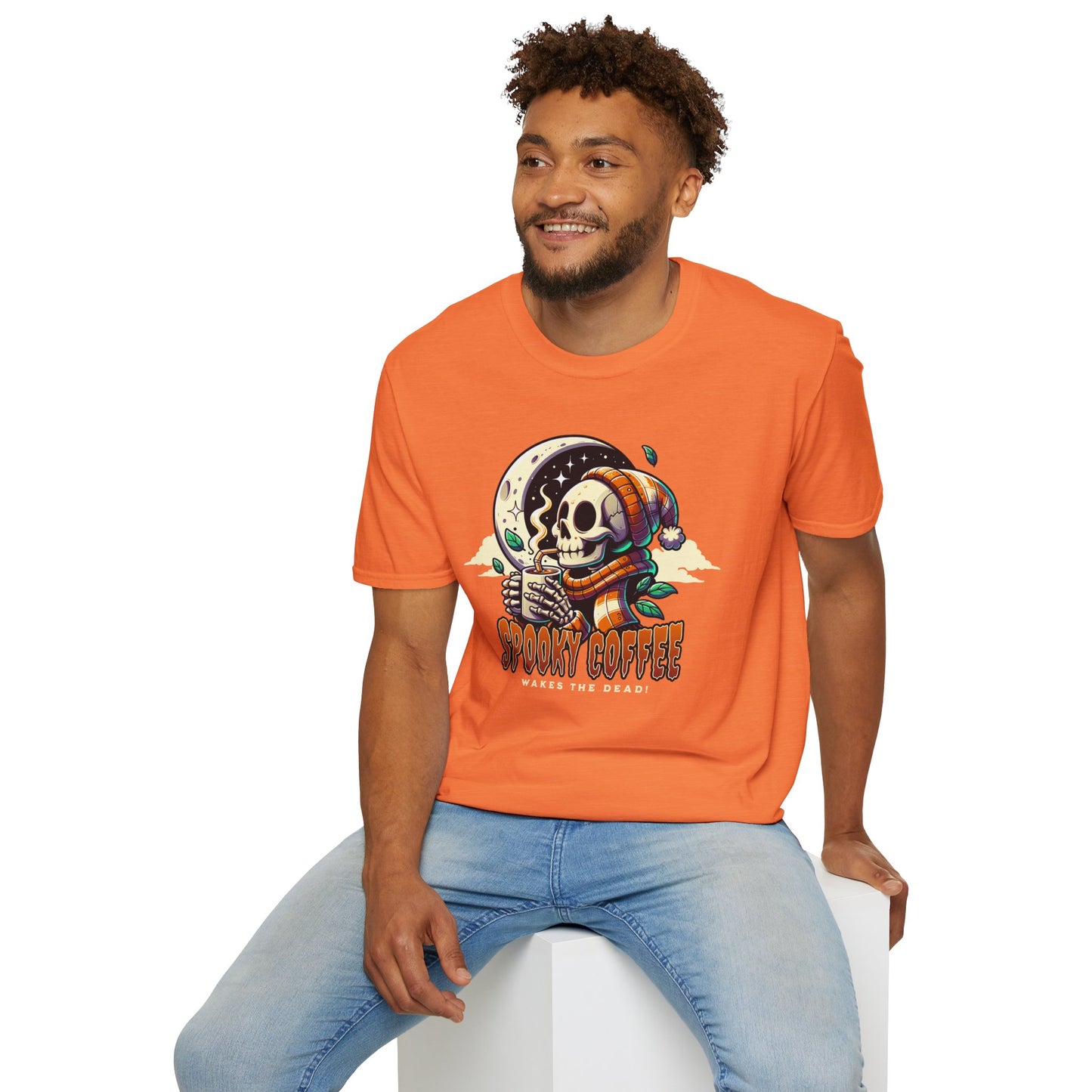 Spooky Coffee Skeleton Unisex Graphic T-Shirt