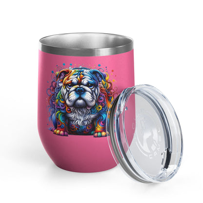 Colorful Bulldog 12oz. Insulated Wine Tumbler