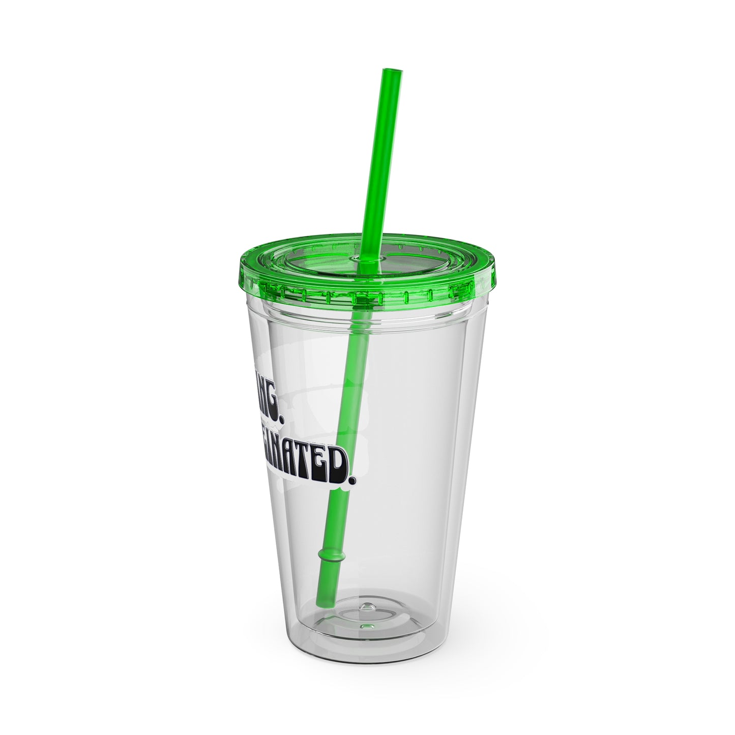 Overthinking. Overcaffeinated. Over It 16oz Insulated Tumbler with Straw