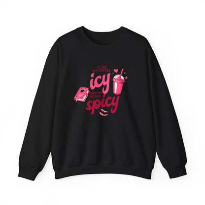 Icy Coffee Spicy Books Unisex Crewneck Sweatshirt