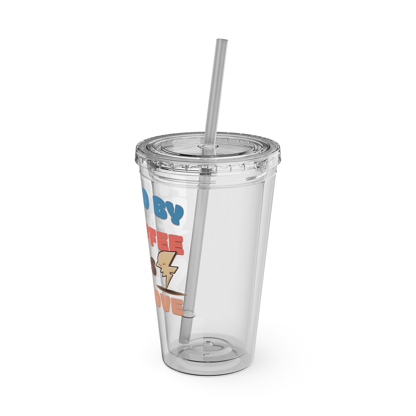 Fueled by Coffee, Chaos & Love 16oz Insulated Tumbler with Straw