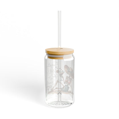 Pick Something Fun Skeleton 16oz Sipper Glass with Bamboo Lid & Straw