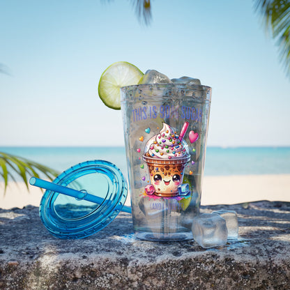90% Sugar 16oz Insulated Tumbler with Straw