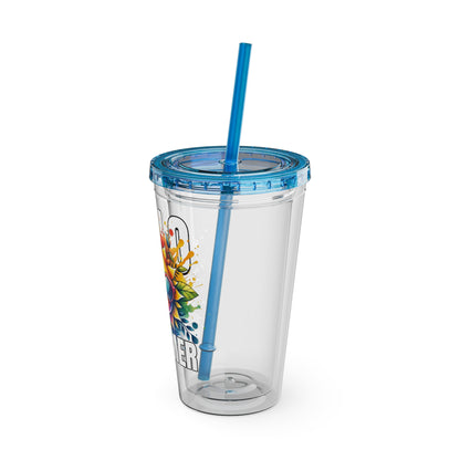 Hello Summer 16oz Insulated Tumbler with Straw