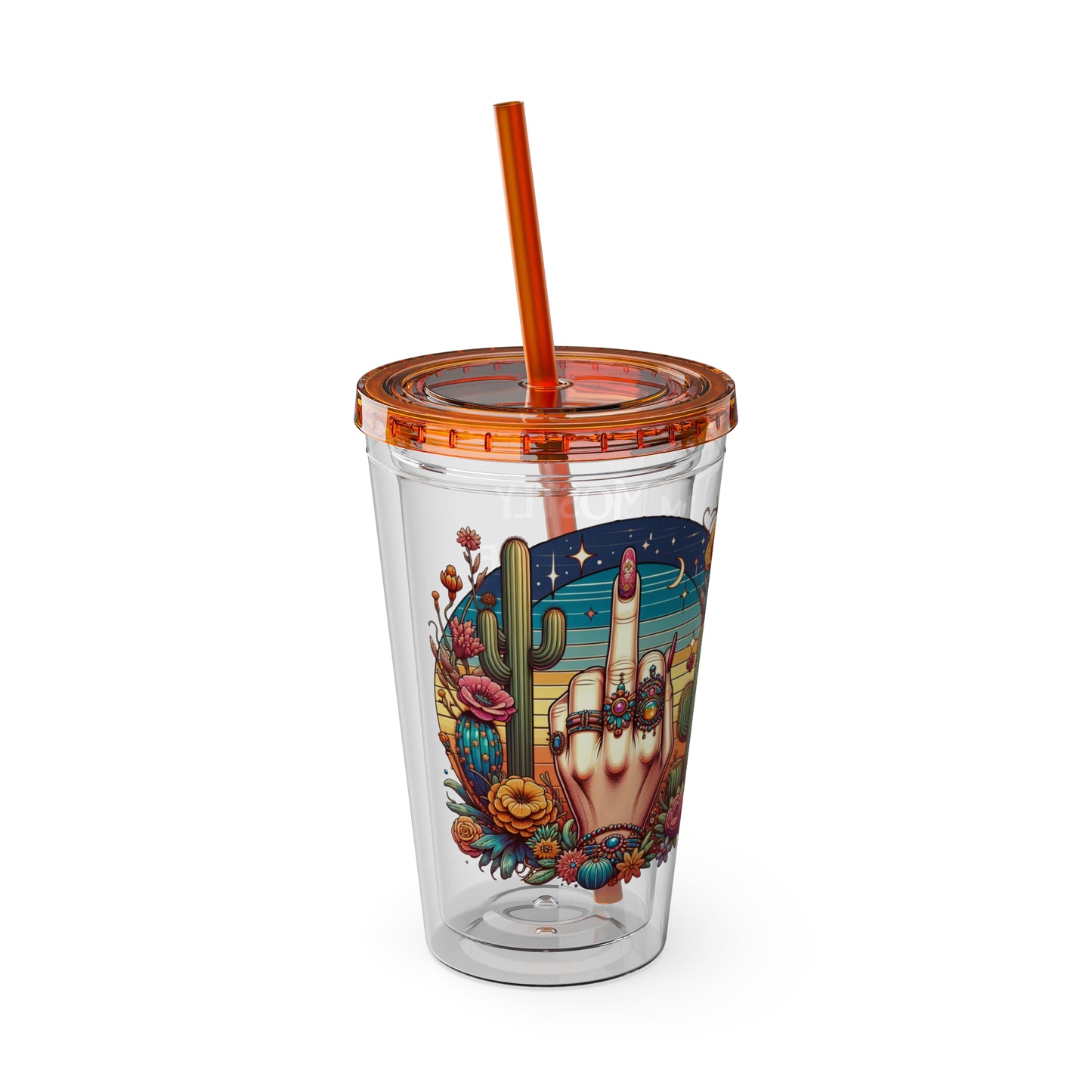 Peace Love Light F* Yourself 16oz Insulated Tumbler with Straw
