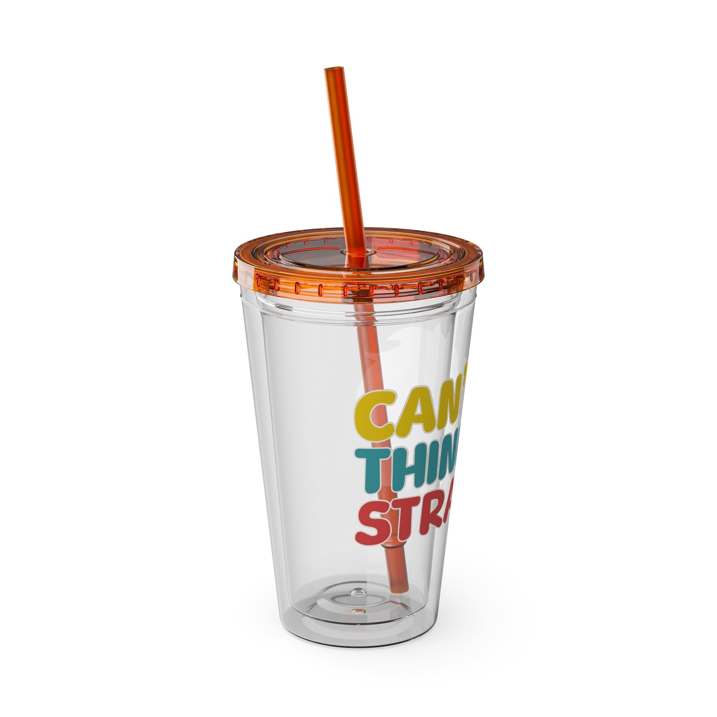 Unicorn Can't Think Straight 16oz. Insulated Tumbler with Straw