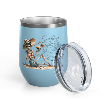 Pick Something Fun Skeleton 12oz Insulated Wine Cup