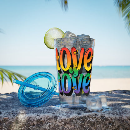 Love is Love Rainbow 16oz. Insulated Tumbler with Straw