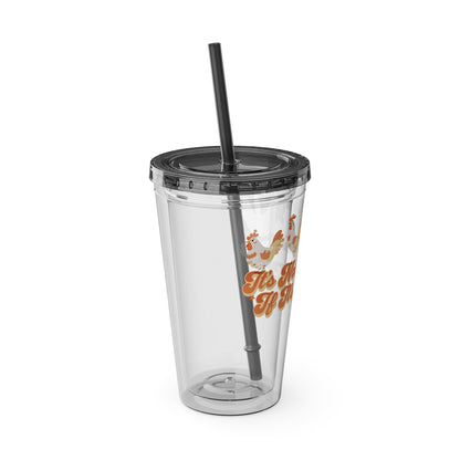 Not Hoarding If It's Chickens 16oz. Insulated Tumbler with Straw