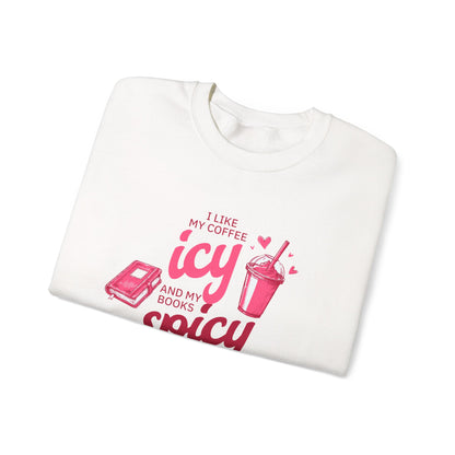 Icy Coffee Spicy Books Unisex Crewneck Sweatshirt