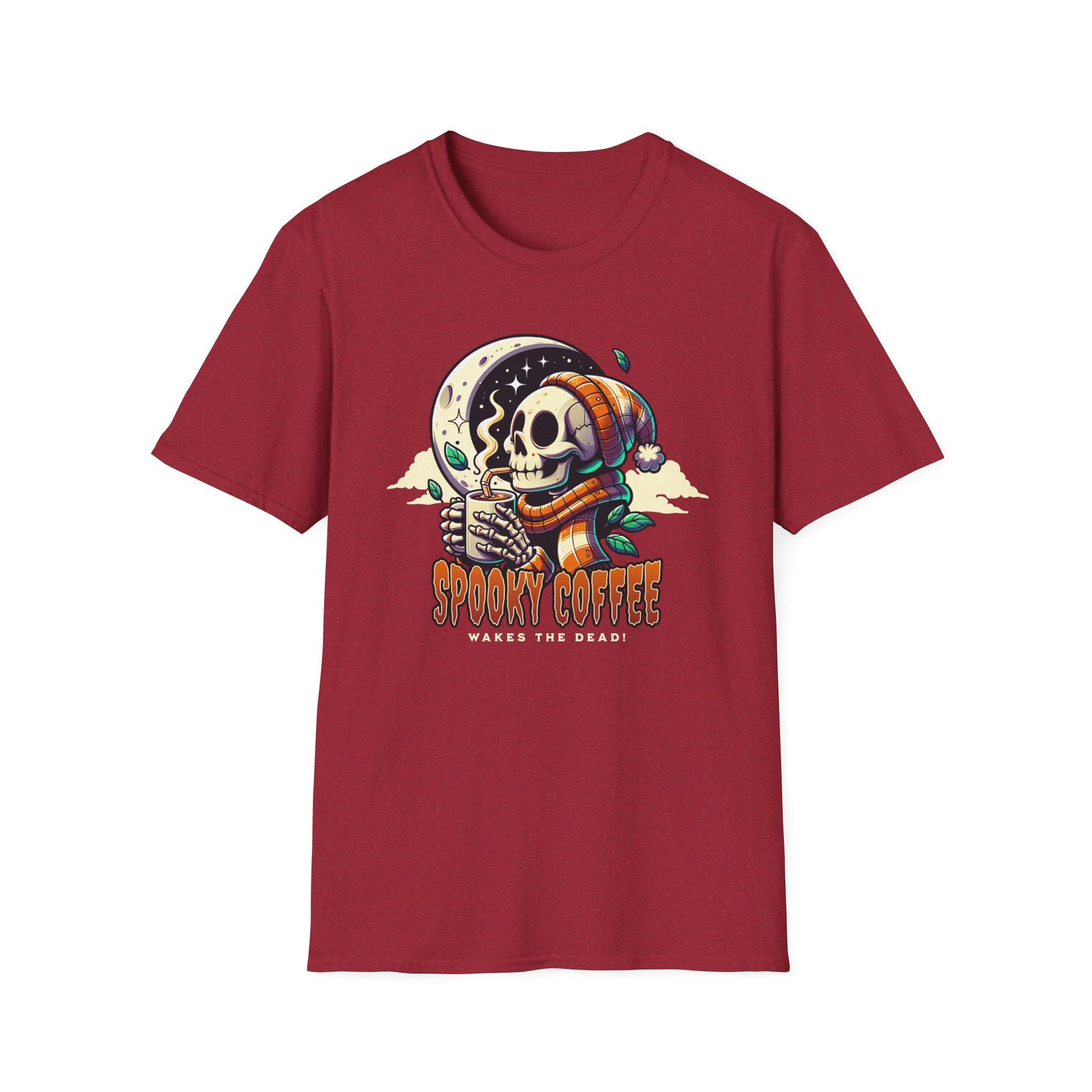 Spooky Coffee Skeleton Unisex Graphic T-Shirt
