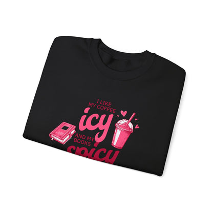 Icy Coffee Spicy Books Unisex Crewneck Sweatshirt