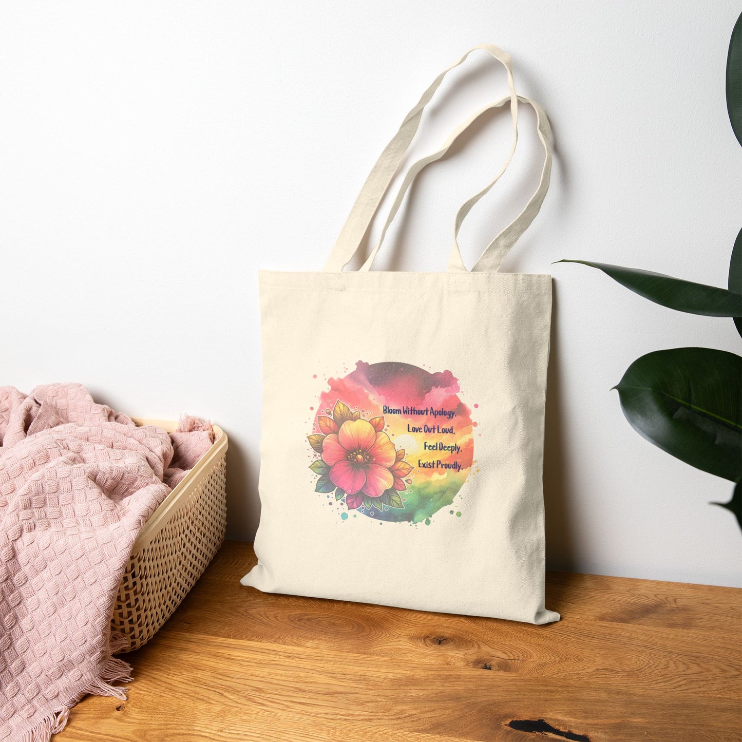 Bloom Without Apology Cotton Canvas Tote Bag