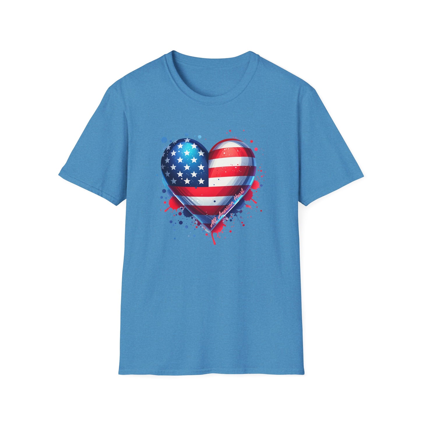 All American Heart Patriotic Unisex Graphic T-Shirt