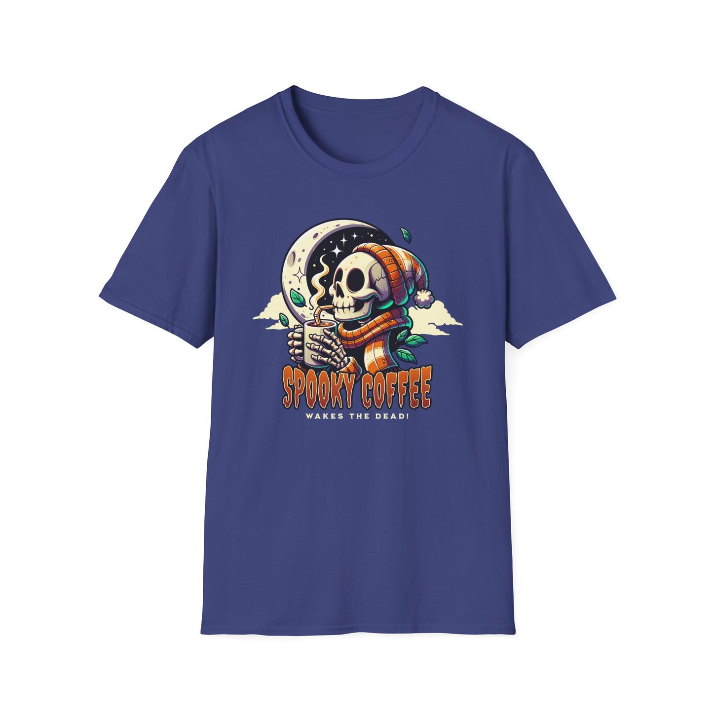 Spooky Coffee Skeleton Unisex Graphic T-Shirt