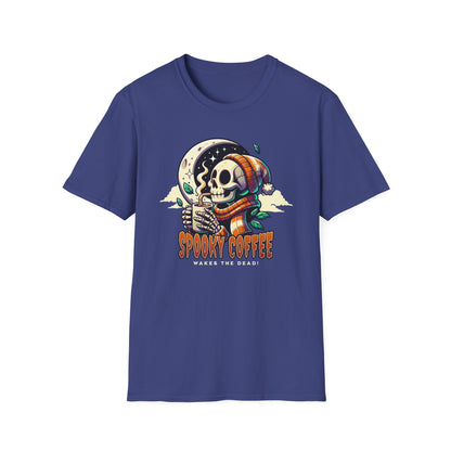 Spooky Coffee Skeleton Unisex Graphic T-Shirt