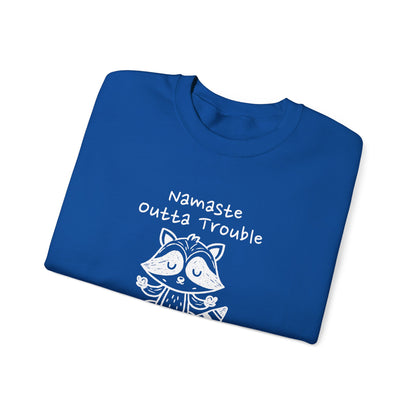 Namaste Outta Trouble Raccoon Unisex Crewneck Sweatshirt