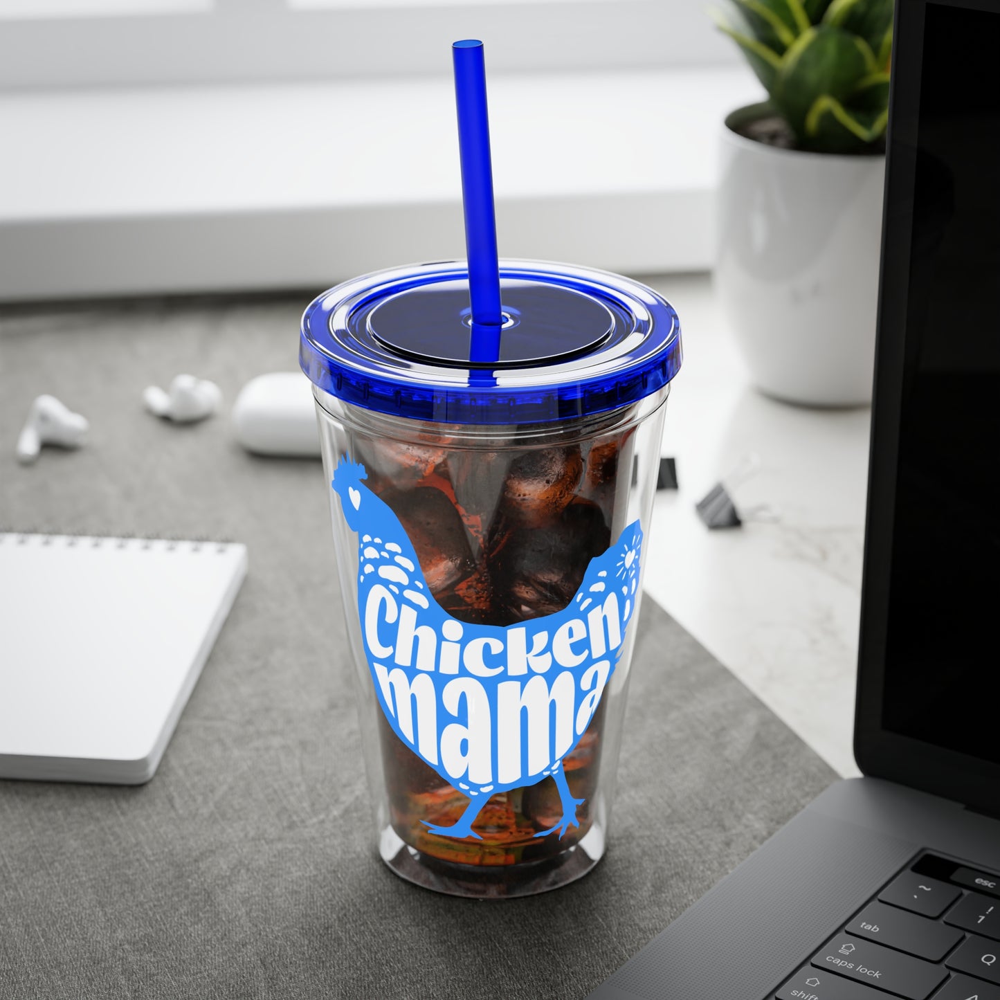 Chicken Mama 16oz Insulated Tumbler with Straw